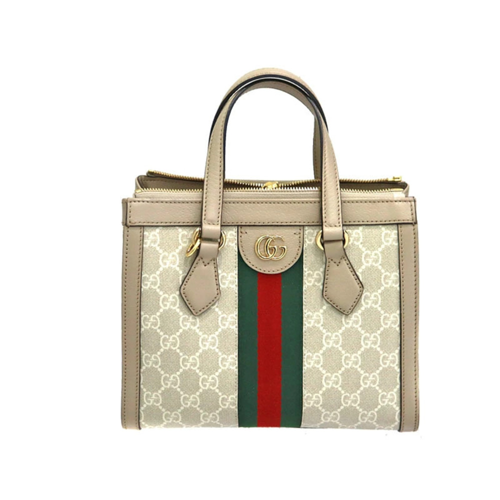 Gucci Ophidia Tote Bag Leather Beige Brown